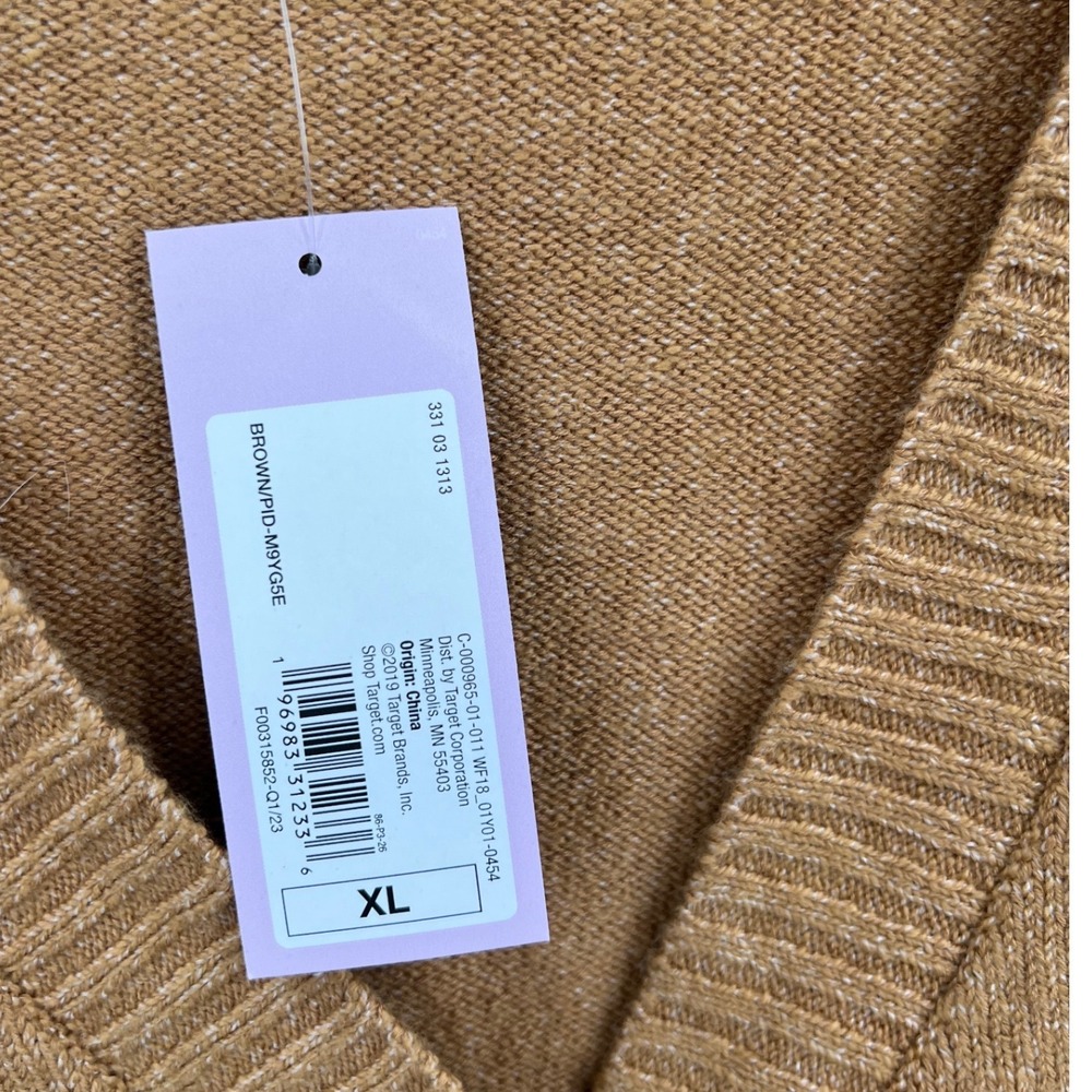 Wild Fable Slouchy Chunky Cropped Cardigan Sweater V-Neck Button Front XL NWT - Picture 4 of 6